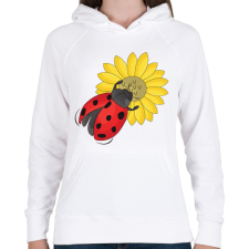 PRINTFASHION katicabogár  - Női kapucnis pulóver - Fehér női pulóver, kardigán