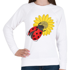 PRINTFASHION katicabogár  - Női pulóver - Fehér női pulóver, kardigán