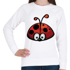 PRINTFASHION katicabogár - Női pulóver - Fehér női pulóver, kardigán
