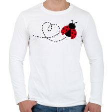 PRINTFASHION Katicabogár szívvel - Férfi hosszú ujjú póló - Fehér férfi póló