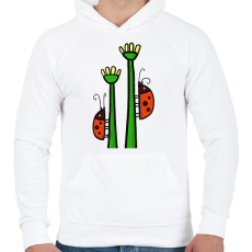 PRINTFASHION Katicabogarak - Férfi kapucnis pulóver - Fehér
