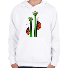 PRINTFASHION Katicabogarak - Gyerek kapucnis pulóver - Fehér