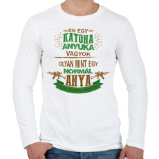 PRINTFASHION Katona anyuka - Férfi hosszú ujjú póló - Fehér