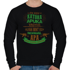 PRINTFASHION Katona apuka - Férfi pulóver - Fekete