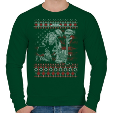 PRINTFASHION Katona karácsony - Férfi pulóver - Sötétzöld
