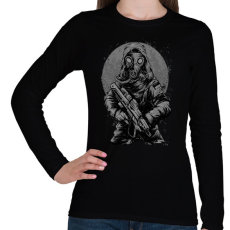PRINTFASHION Katona - Női hosszú ujjú póló - Fekete