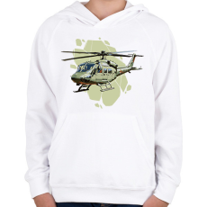 PRINTFASHION Katonai helikopter - Gyerek kapucnis pulóver - Fehér