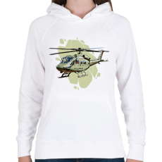 PRINTFASHION Katonai helikopter - Női kapucnis pulóver - Fehér