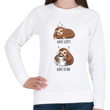 PRINTFASHION Kávé előtt kávé után - Női pulóver - Fehér női pulóver, kardigán