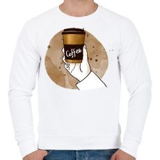 PRINTFASHION Kávé elvitelre - Férfi pulóver - Fehér