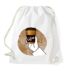 PRINTFASHION Kávé elvitelre - Sportzsák, Tornazsák - Fehér tornazsák