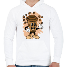 PRINTFASHION Kávé - Férfi kapucnis pulóver - Fehér