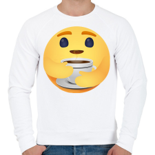 PRINTFASHION Kávé - Férfi pulóver - Fehér férfi pulóver, kardigán