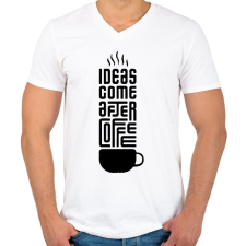 PRINTFASHION Kávé - Férfi V-nyakú póló - Fehér férfi póló