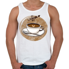 PRINTFASHION Kávé szívecskével - Férfi atléta - Fehér