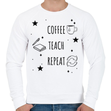 PRINTFASHION Kávé, tanítás, előröl - Férfi pulóver - Fehér