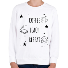 PRINTFASHION Kávé, tanítás, előröl - Gyerek pulóver - Fehér