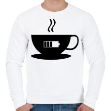 PRINTFASHION Kávé-töltöttség - Férfi pulóver - Fehér férfi pulóver, kardigán