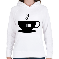 PRINTFASHION Kávé-töltöttség - Női kapucnis pulóver - Fehér