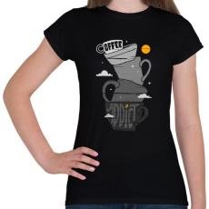 PRINTFASHION Kávéfüggő - Női póló - Fekete