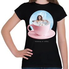 PRINTFASHION Kávéfürdő - Női póló - Fekete női póló