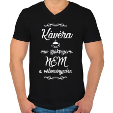 PRINTFASHION Kávéra van szükségem fehér - Férfi V-nyakú póló - Fekete