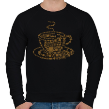 PRINTFASHION Kávés csésze - Férfi pulóver - Fekete férfi pulóver, kardigán