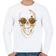 PRINTFASHION Kávés koponya - Férfi pulóver - Fehér