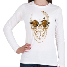 PRINTFASHION Kávés koponya - Női hosszú ujjú póló - Fehér