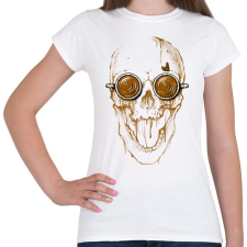 PRINTFASHION Kávés koponya - Női póló - Fehér női póló