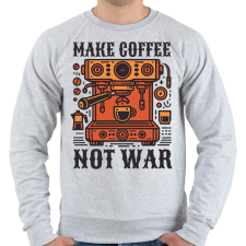 PRINTFASHION Kávét főzz, ne háborúzz! - Férfi pulóver - Sport szürke férfi pulóver, kardigán