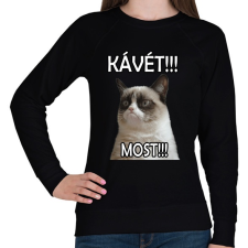 PRINTFASHION Kávét követelek! - Női pulóver - Fekete női pulóver, kardigán