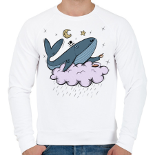 PRINTFASHION Kávézó bálna - Férfi pulóver - Fehér férfi pulóver, kardigán