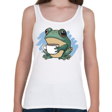 PRINTFASHION Kávézó béka - Női atléta - Fehér női trikó
