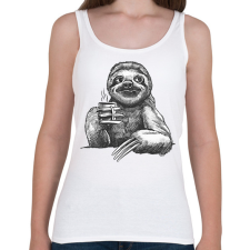 PRINTFASHION Kávézó lajhár - Női atléta - Fehér női trikó