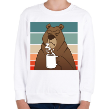 PRINTFASHION Kávézó medve - Gyerek pulóver - Fehér gyerek pulóver, kardigán