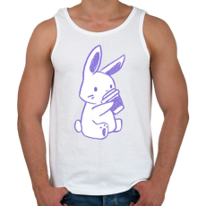 PRINTFASHION Kávézó nyuszi - Férfi atléta - Fehér