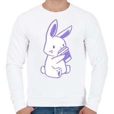PRINTFASHION Kávézó nyuszi - Férfi pulóver - Fehér