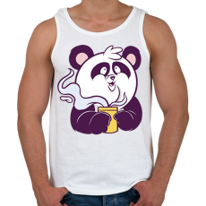 PRINTFASHION Kávézó panda - Férfi atléta - Fehér