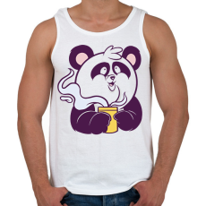 PRINTFASHION Kávézó panda - Férfi atléta - Fehér