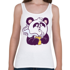 PRINTFASHION Kávézó panda - Női atléta - Fehér női trikó