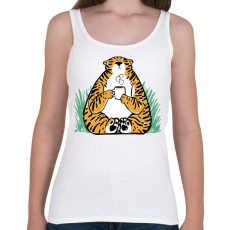 PRINTFASHION Kávézó tigris - Női atléta - Fehér