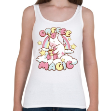 PRINTFASHION Kávézó unikornis - Coffee magic - Női atléta - Fehér