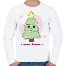 PRINTFASHION kawaii karácsonyfa - Férfi pulóver - Fehér férfi pulóver, kardigán
