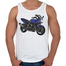 PRINTFASHION kawasaki zr7 kék - Férfi atléta - Fehér atléta, trikó