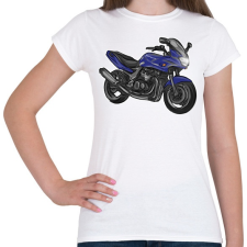 PRINTFASHION kawasaki zr7 kék - Női póló - Fehér női póló