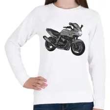 PRINTFASHION kawasaki zr7 - Női pulóver - Fehér női pulóver, kardigán