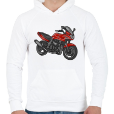 PRINTFASHION kawasaki zr7 piros - Férfi kapucnis pulóver - Fehér férfi pulóver, kardigán