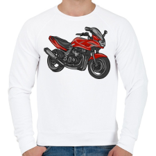 PRINTFASHION kawasaki zr7 piros - Férfi pulóver - Fehér férfi pulóver, kardigán