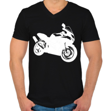 PRINTFASHION kawasaki zx6r - Férfi V-nyakú póló - Fekete